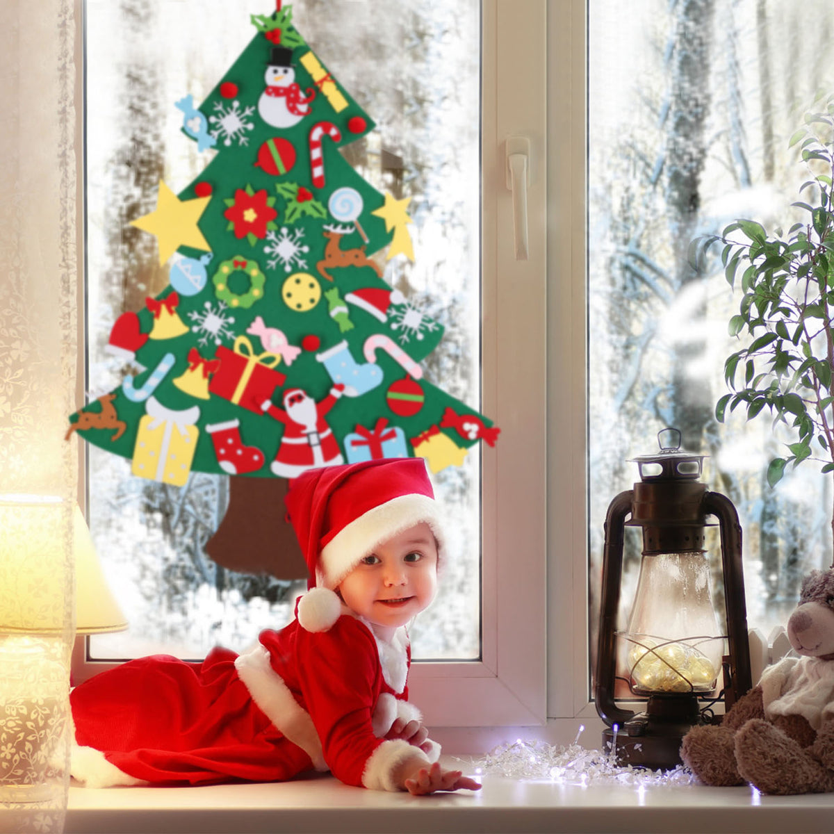 Felt Christmas tree play set details