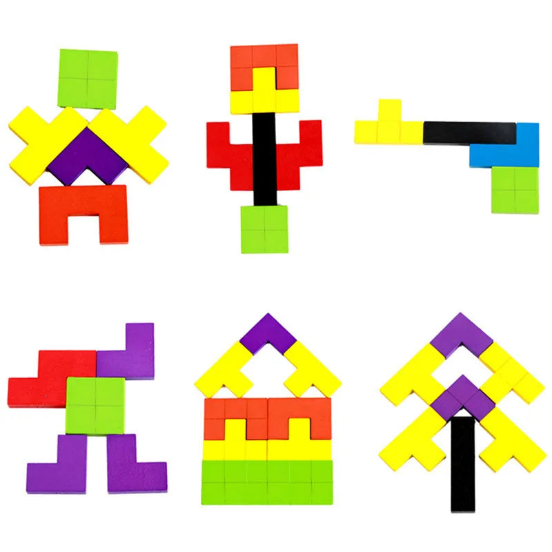 Shapes children can build with the wooden brain blocks