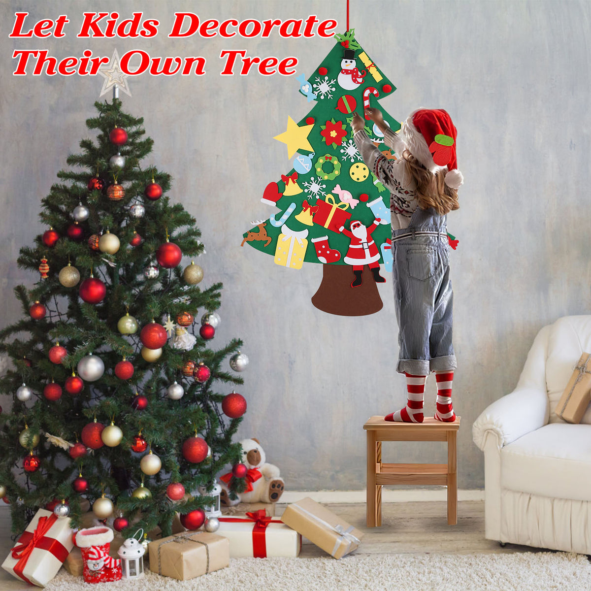 Felt Christmas tree play set details