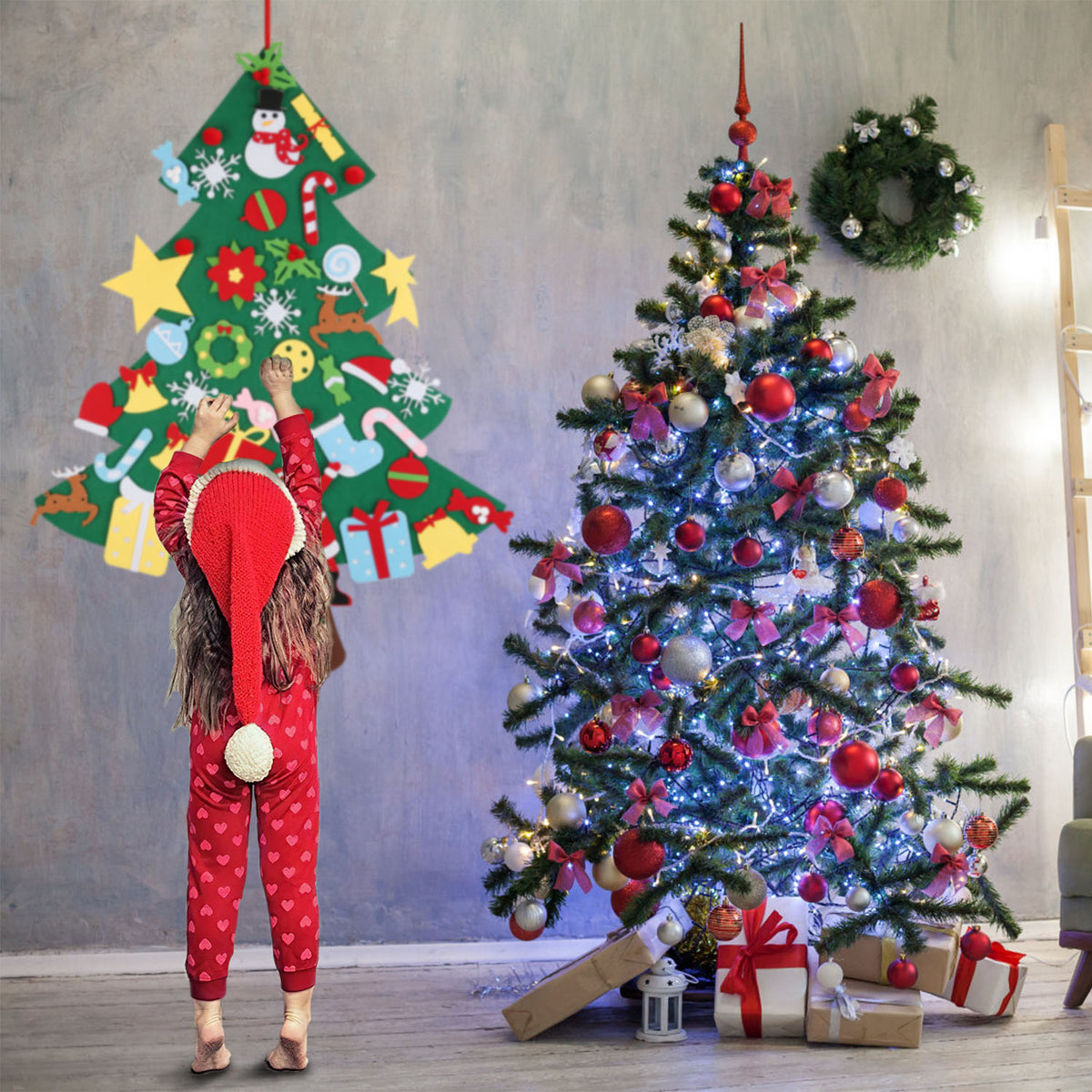 Felt Christmas tree play set details