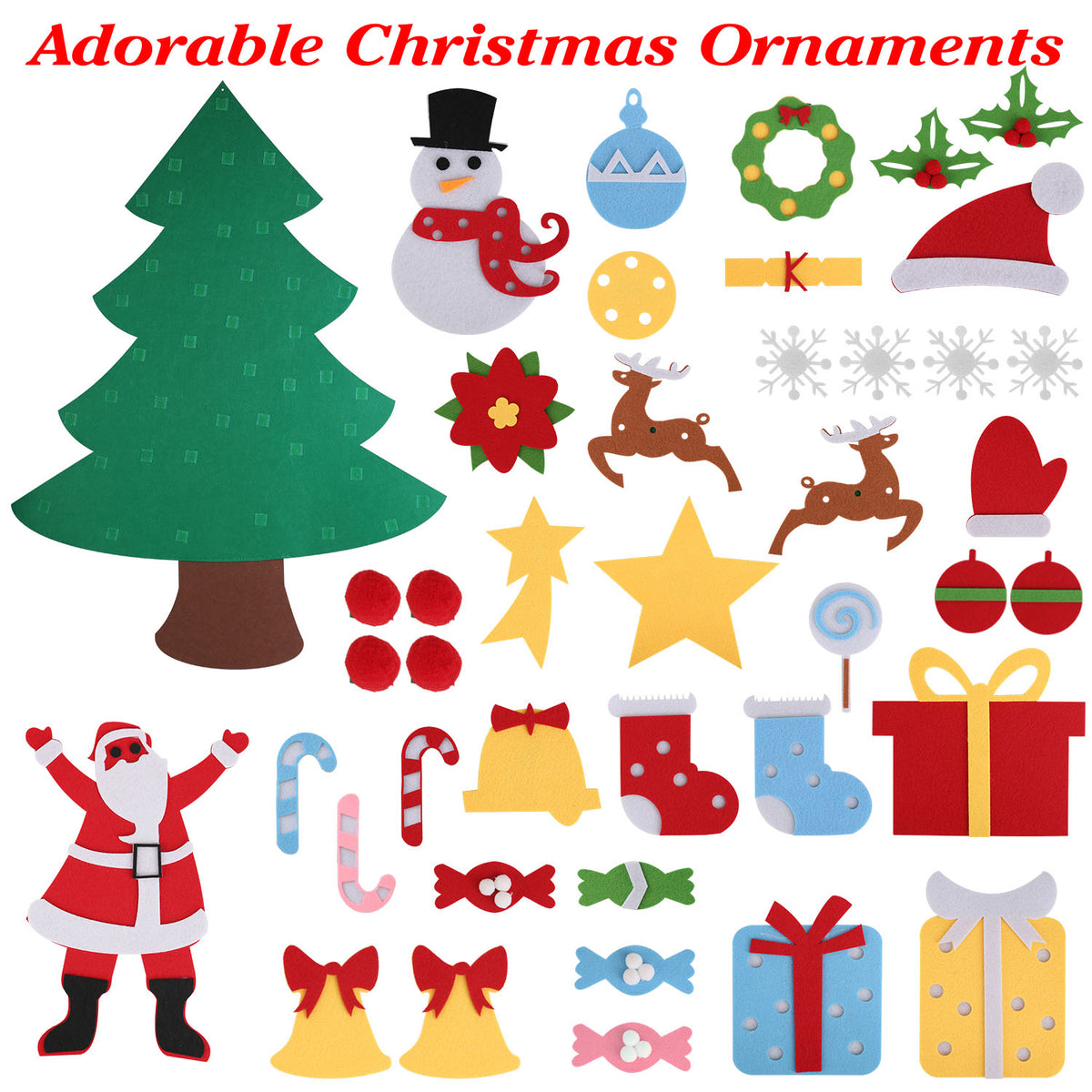 Felt Christmas tree play set details