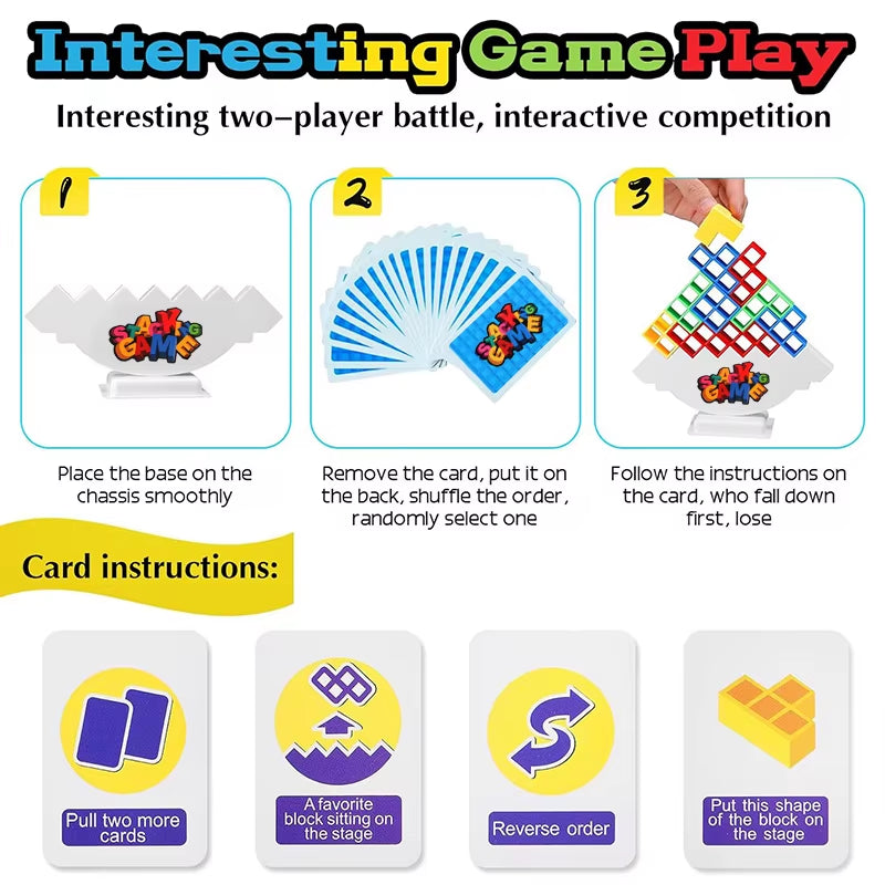 Balance Stacking Board Games Buliding Blocks Adults Kids Tower Block Bricks Toys for Boys Girls Puzzle Toy Family Parties Games