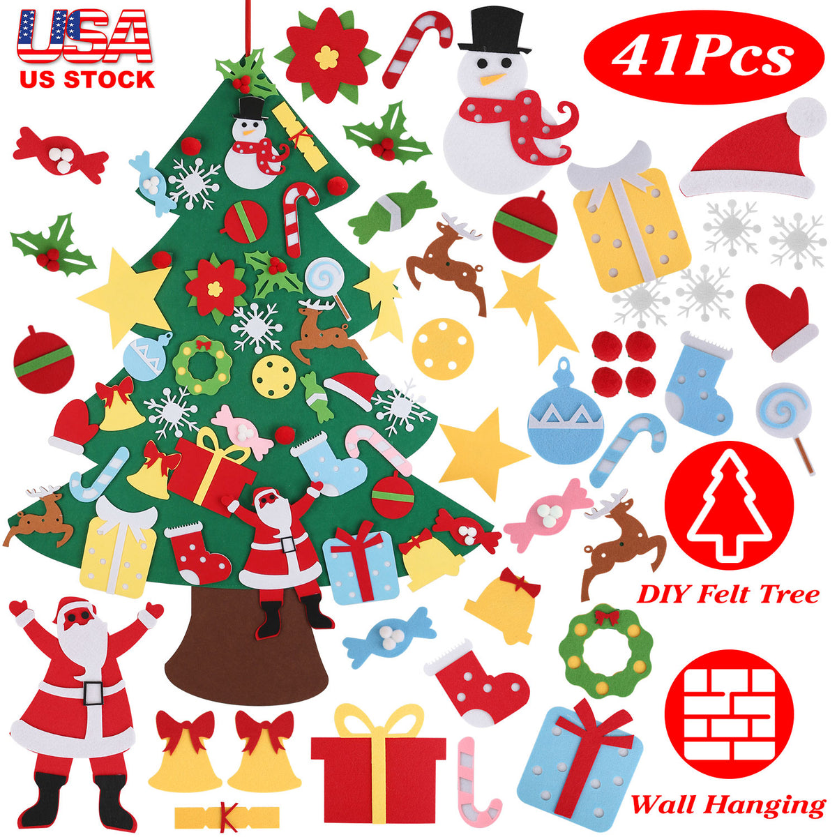 Felt Christmas tree play set for toddlers