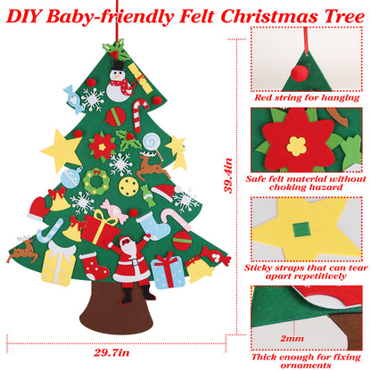 Felt Christmas tree play set ornaments